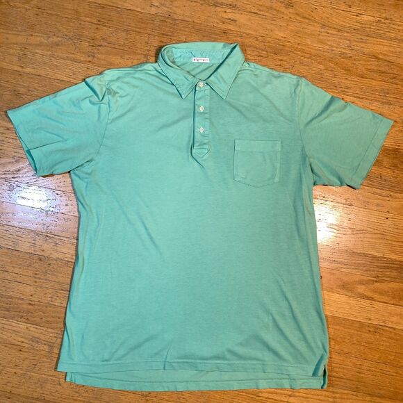 Peter Millar Mens Large Polo Shirt Seafoam Green Pima Cotton Short Sleeve - Picture 1 of 8